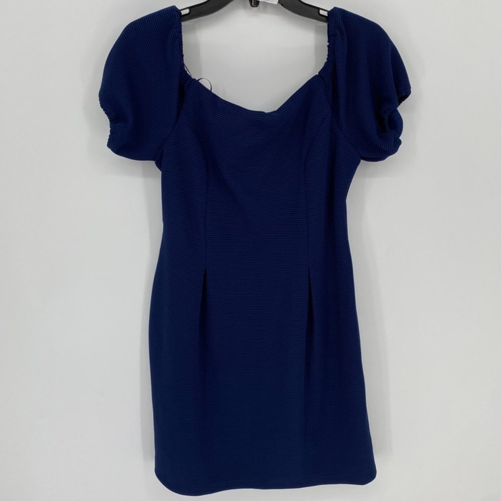 Leyden Navy Off the Shoulder Dress
